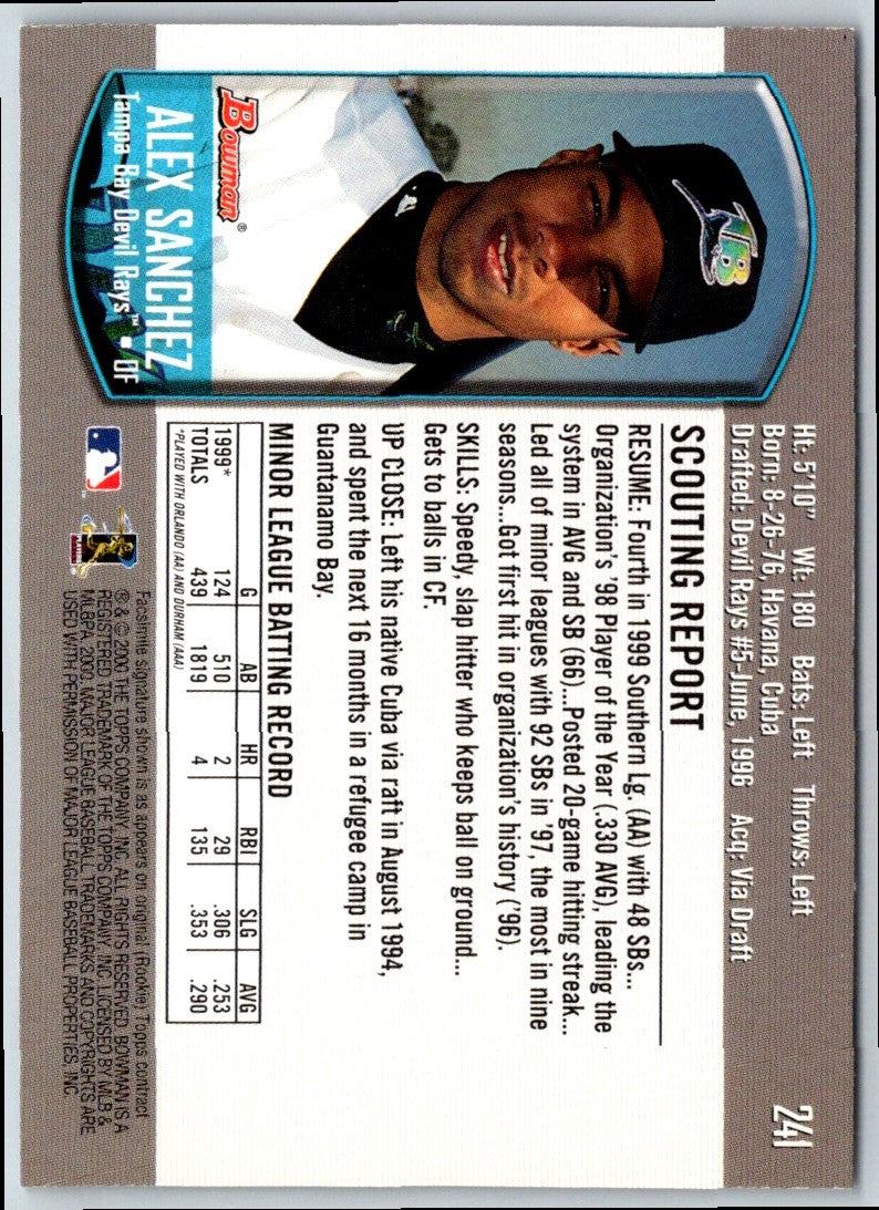 2000 Bowman Alex Sanchez