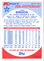 1987 Topps Kmart 25th Anniversary Lou Brock #13