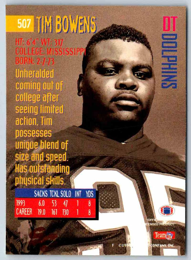 1994 Topps Stadium Club Football Tim Bowens