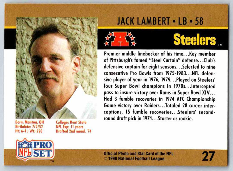 1990 Pro Set Jack Lambert