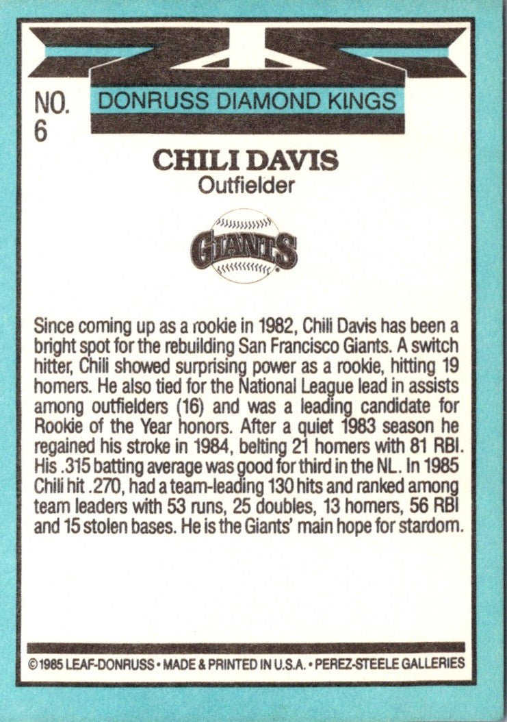 1986 Donruss Chili Davis