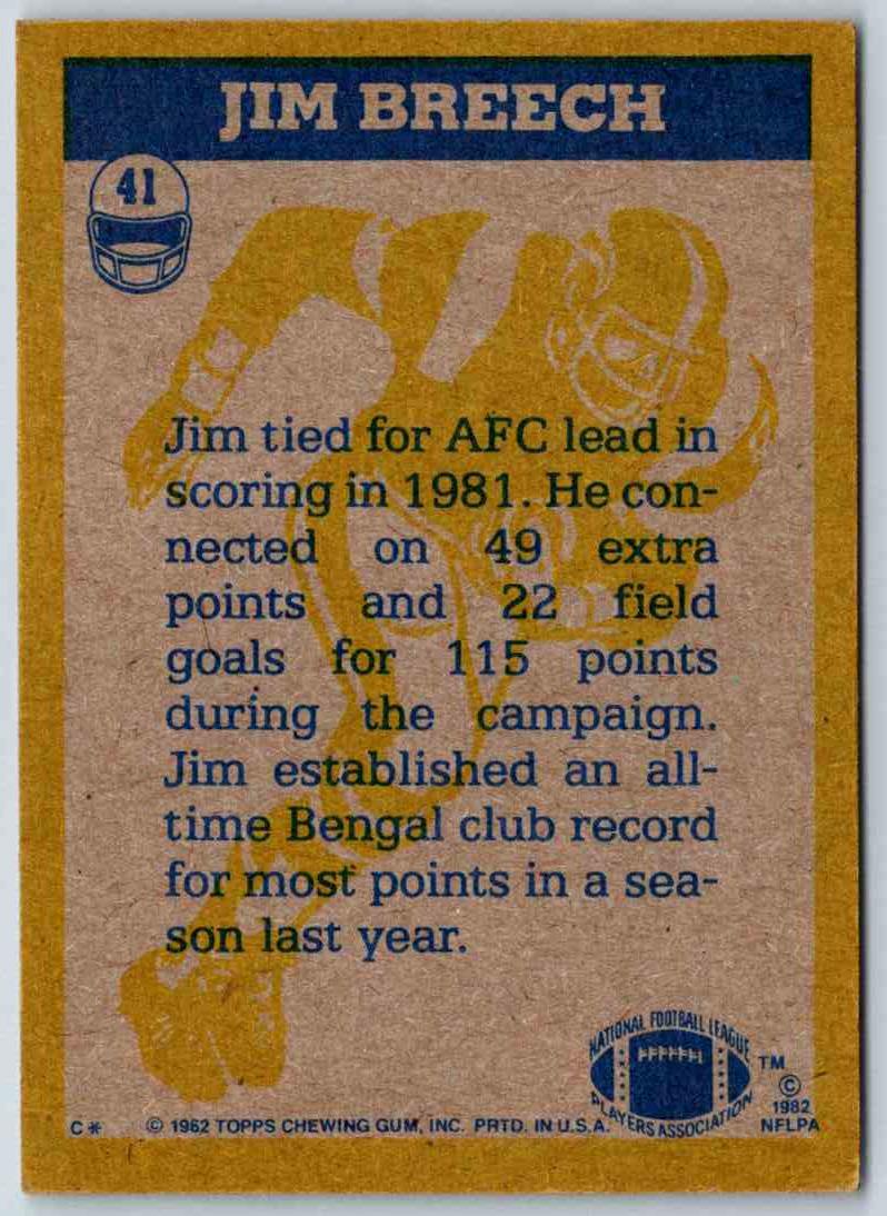 1982 Topps Jim Breech