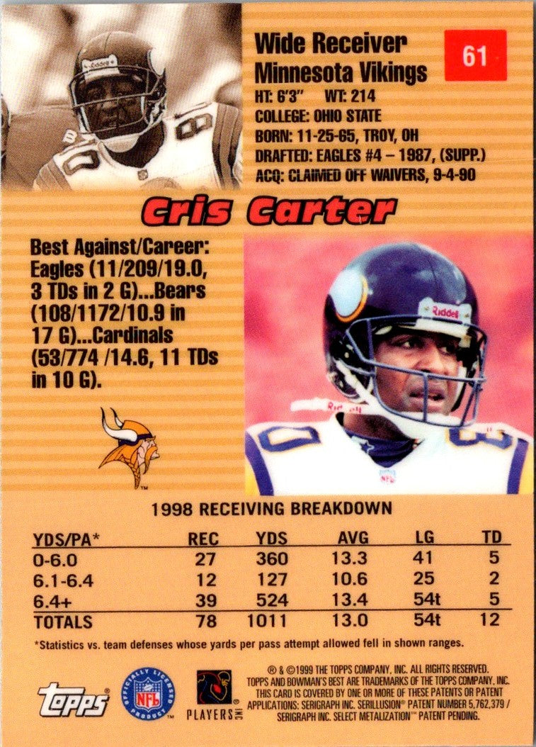 1999 Bowman's Best Cris Carter