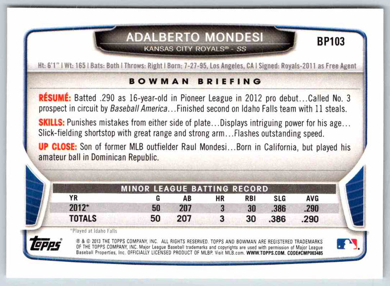 2014 Bowman Adalberto Mondesi