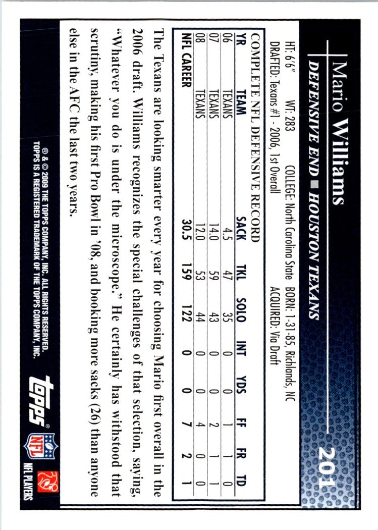 2009 Topps Mario Williams