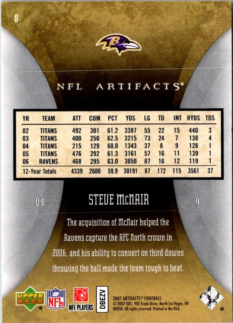 2007 Upper Deck Artifacts Steve McNair