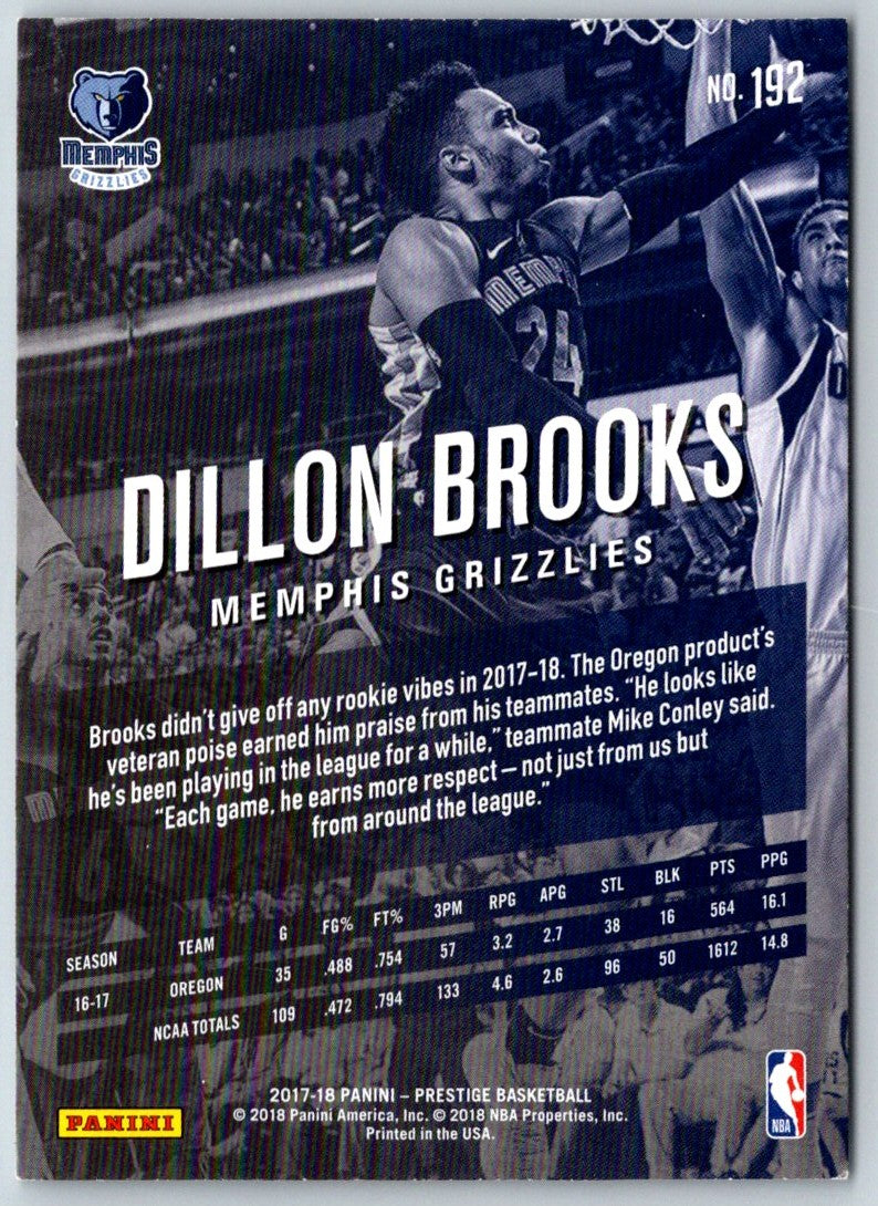 2017 Panini Prestige Dillon Brooks