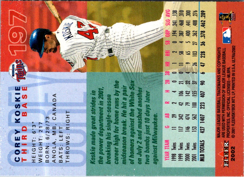 2002 Ultra Corey Koskie