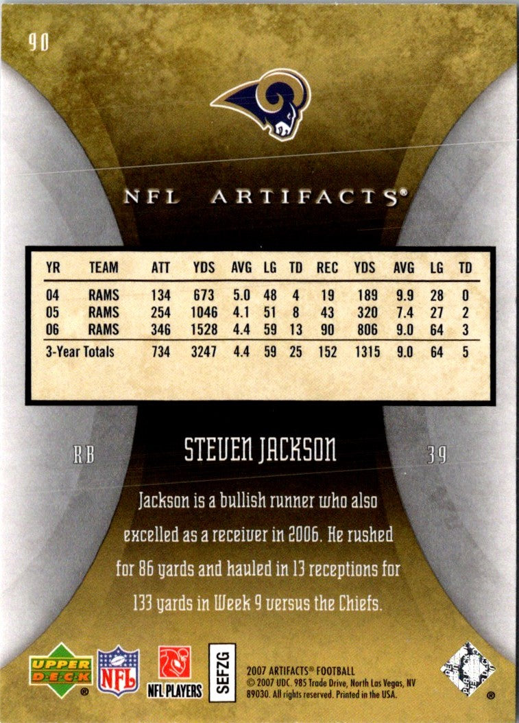 2007 Upper Deck Artifacts Steven Jackson