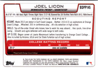 2012 Bowman Draft Picks & Prospects Chrome Joel Licon #BDPP145