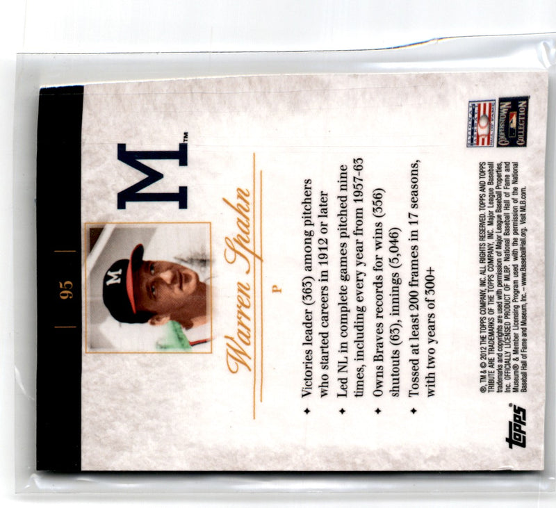 2012 Topps Tribute Bronze Warren Spahn