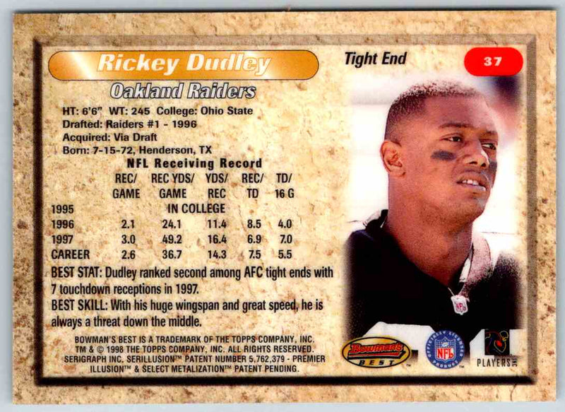 1991 Bowman BestFootball Rickey Dudley