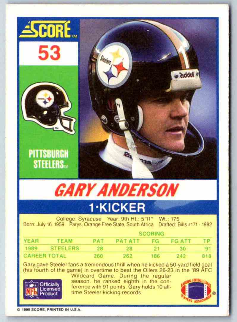 1990 Score Gary Anderson