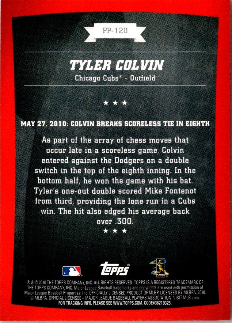 2010 Topps Update Peak Performance Tyler Colvin