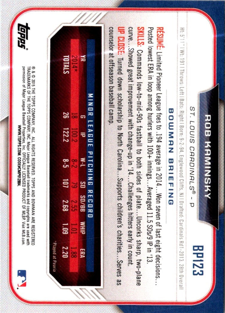 2015 Bowman Prospects Rob Kaminsky