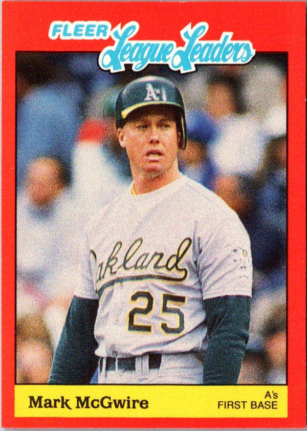 1989 Fleer League Leaders Mark McGwire #27