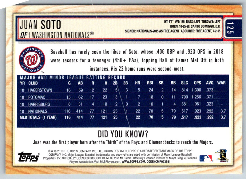 2019 Topps Big League Juan Soto