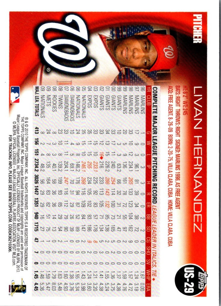 2010 Topps Update Livan Hernandez