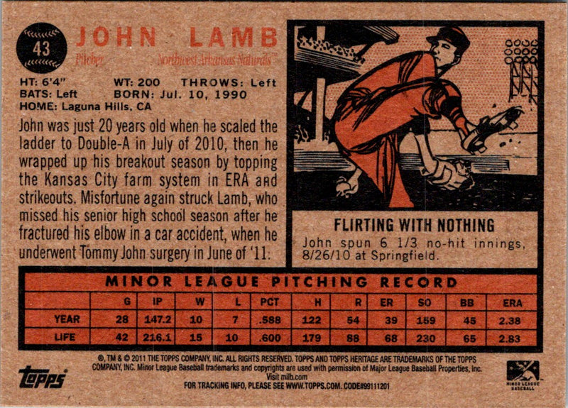 2011 Topps Heritage Minor League John Lamb