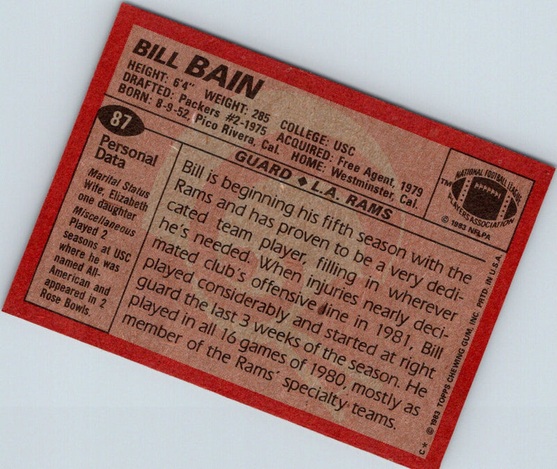 1983 Topps Bill Bain