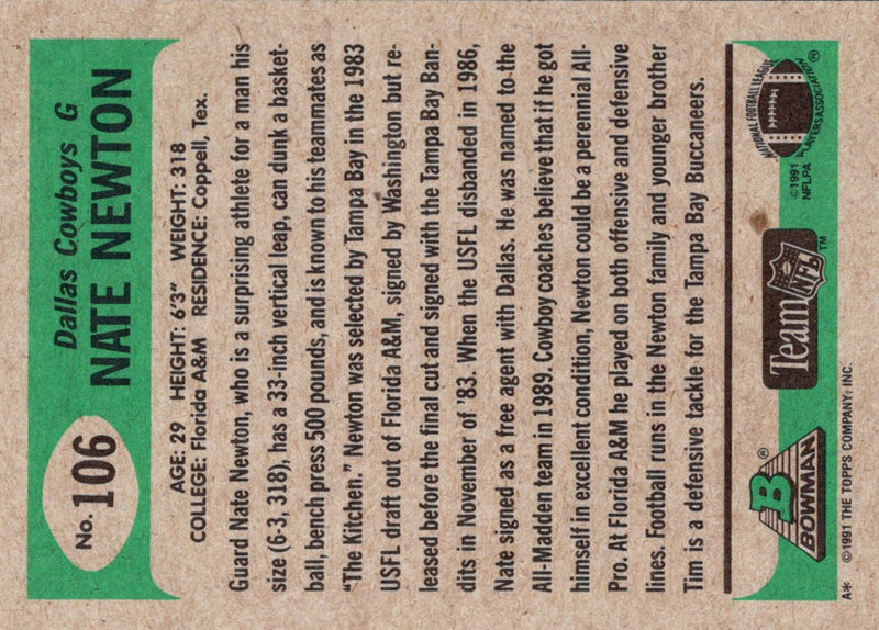 1991 Bowman Nate Newton