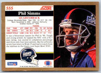 1991 Score Phil Simms #555