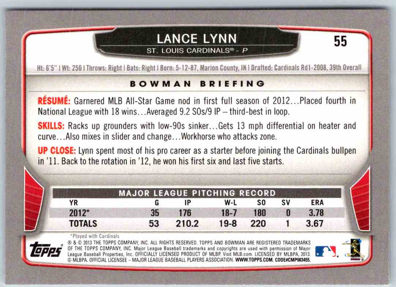 2014 Bowman Lance Lynn