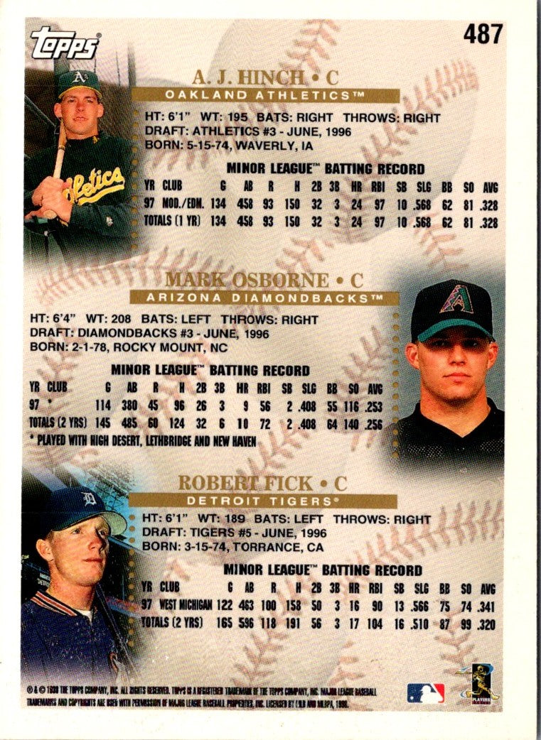 1998 Topps A.J. Hinch/Mark Osborne/Robert Fick