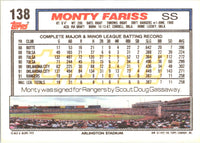 1992 Topps Monty Fariss #138