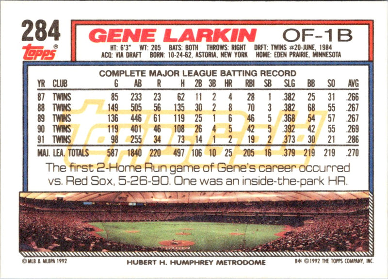 1992 Topps Gene Larkin