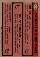 1981 Topps Yankees Future Stars - Tim Lollar/Bruce Robinson/Dennis Werth #424 Rookie