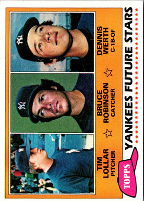 1981 Topps Yankees Future Stars - Tim Lollar/Bruce Robinson/Dennis Werth #424 Rookie