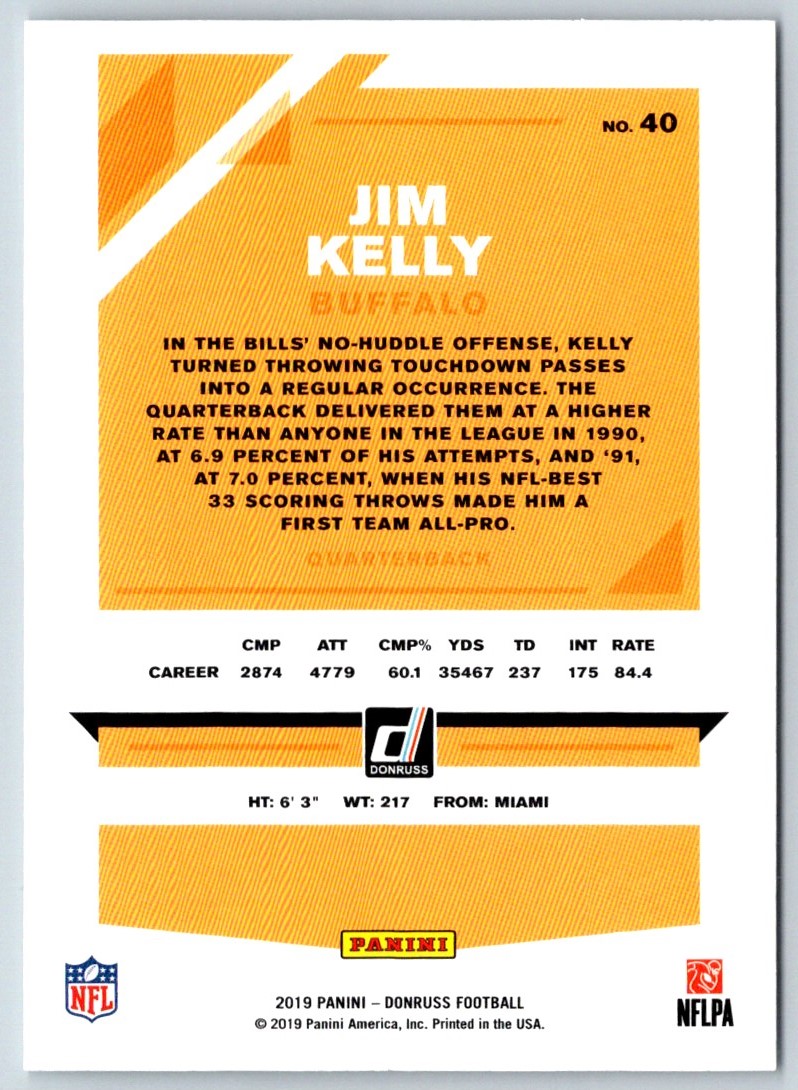 2019 Donruss Jim Kelly