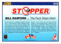 1990 Score American Bill Ranford #345