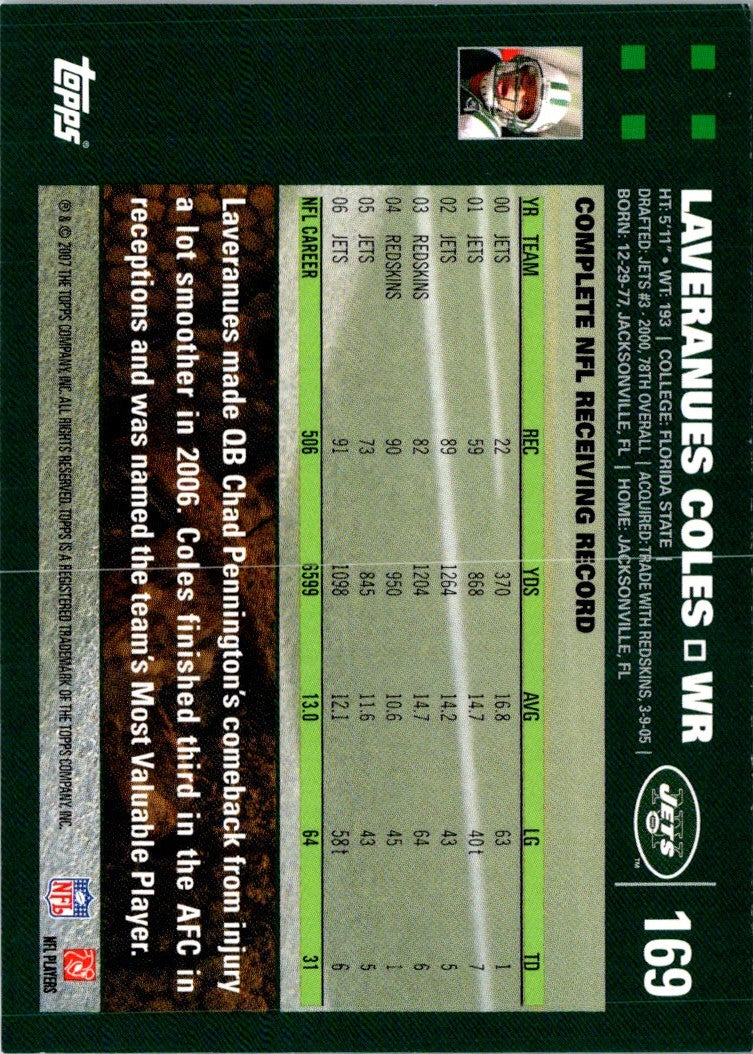 2007 Topps Laveranues Coles