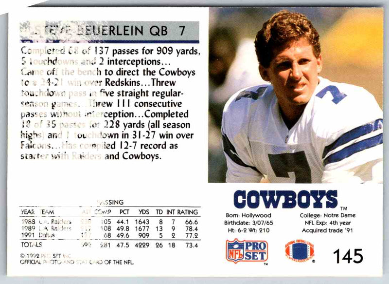 1992 Proset Steve Beuerlein