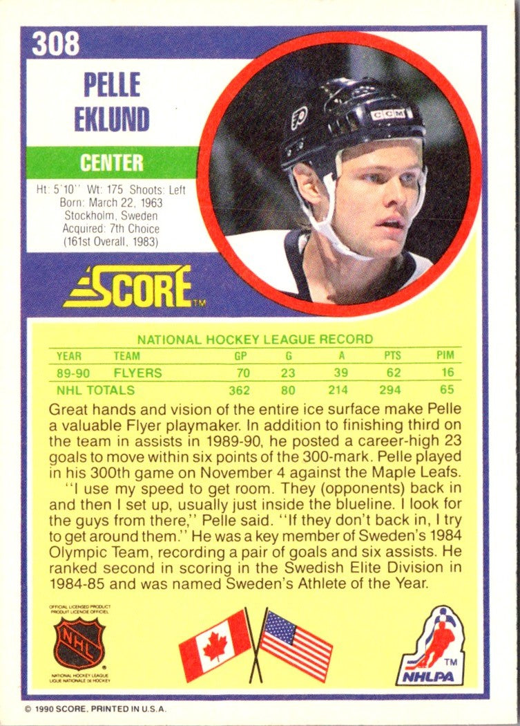 1990 Score American Pelle Eklund