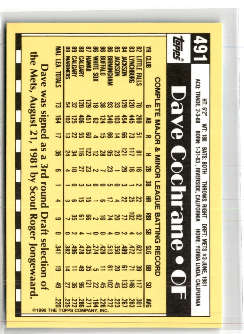 1990 Topps Tiffany Dave Cochrane