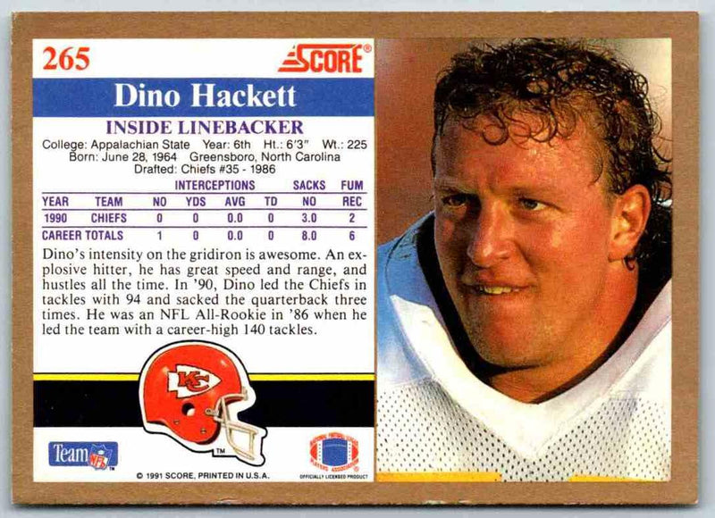 1991 Score Dino Hackett