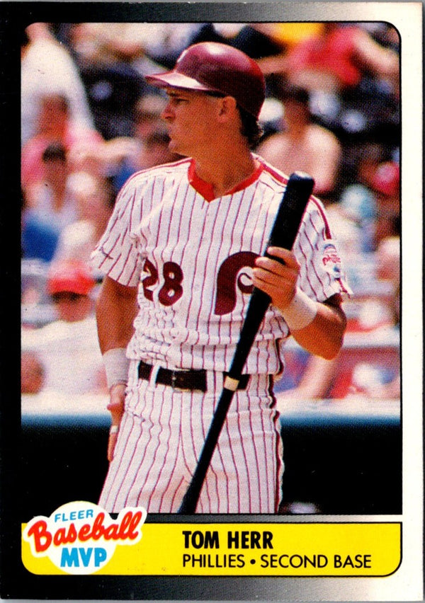 1990 Fleer Baseball MVP's Tom Herr #18