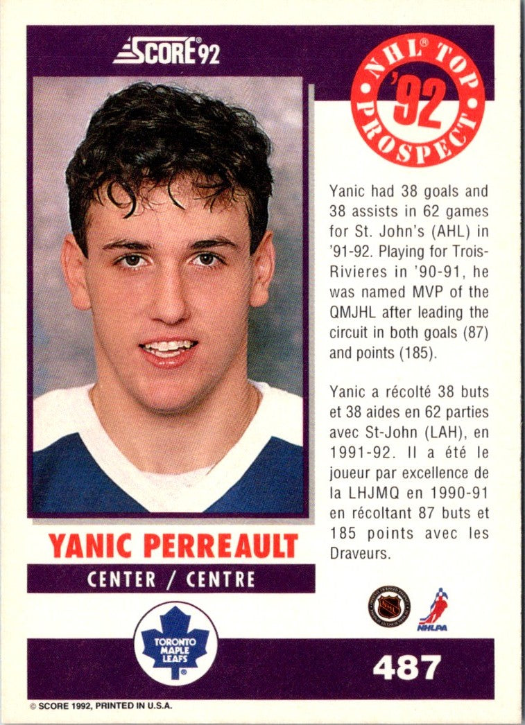 1992 Score Yanic Perreault