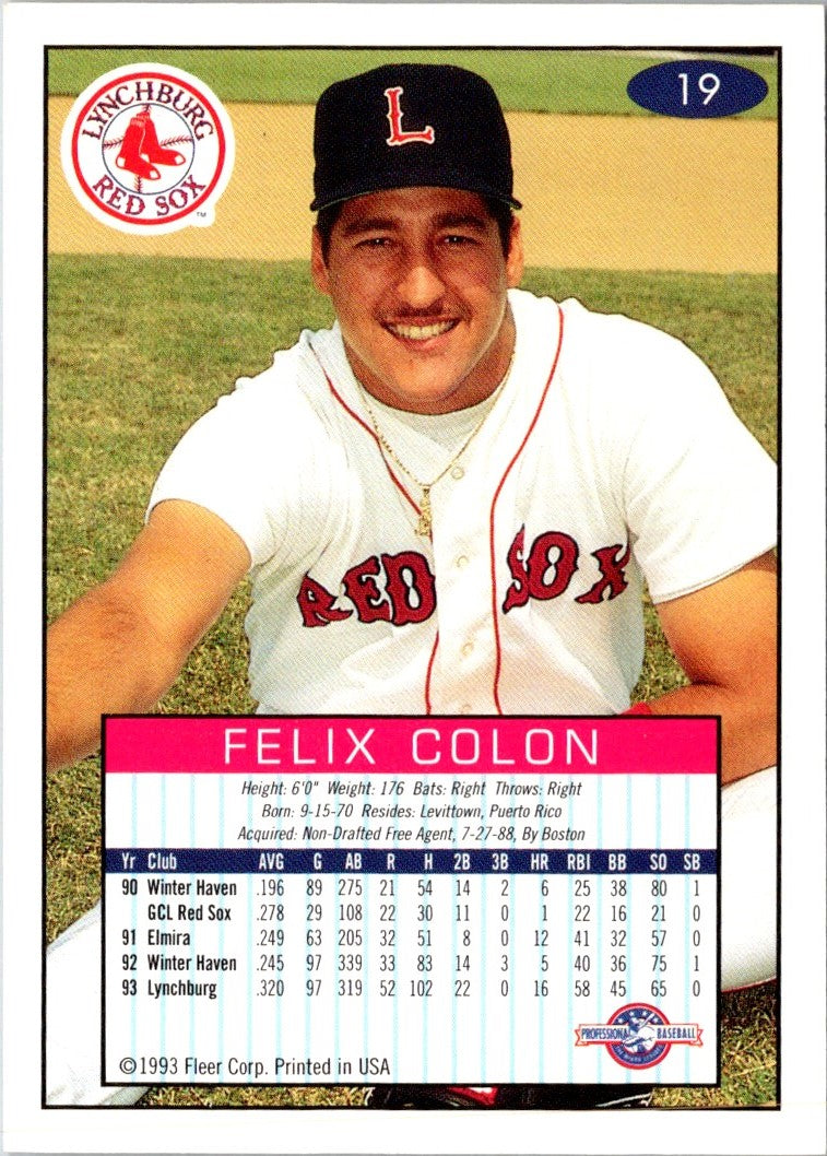 1993 Fleer Excel Felix Colon