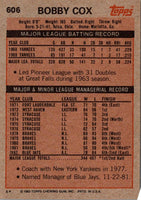 1983 Topps Bobby Cox #606