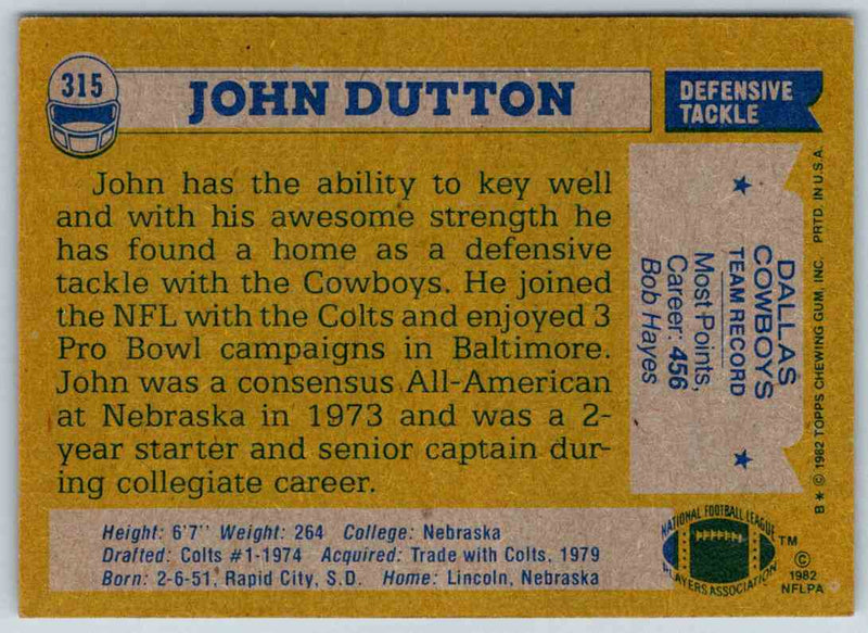 1982 Topps John Dutton