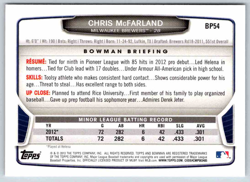 2014 Bowman Chris McFarland