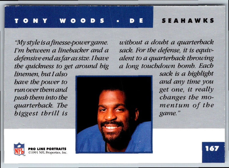 1991 Pro Line Portraits Tony Woods