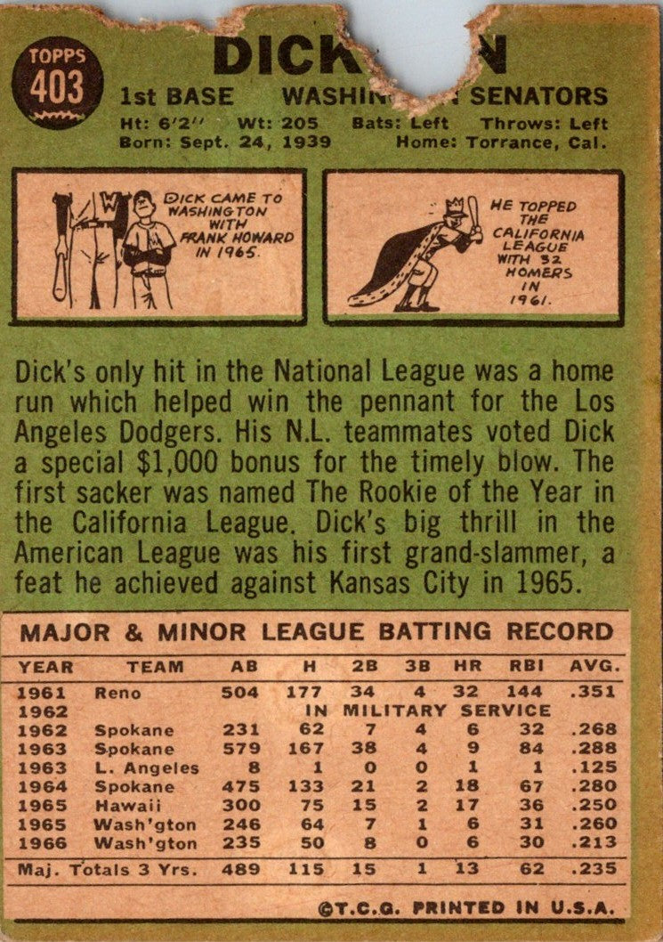 1967 Topps Dick Nen