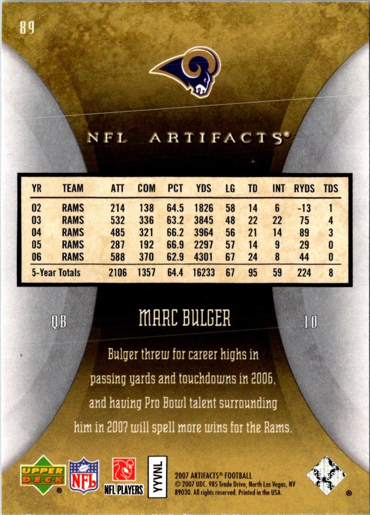 2007 Upper Deck Artifacts Marc Bulger