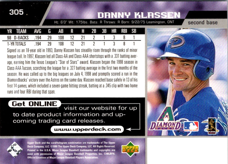 1999 Upper Deck Danny Klassen