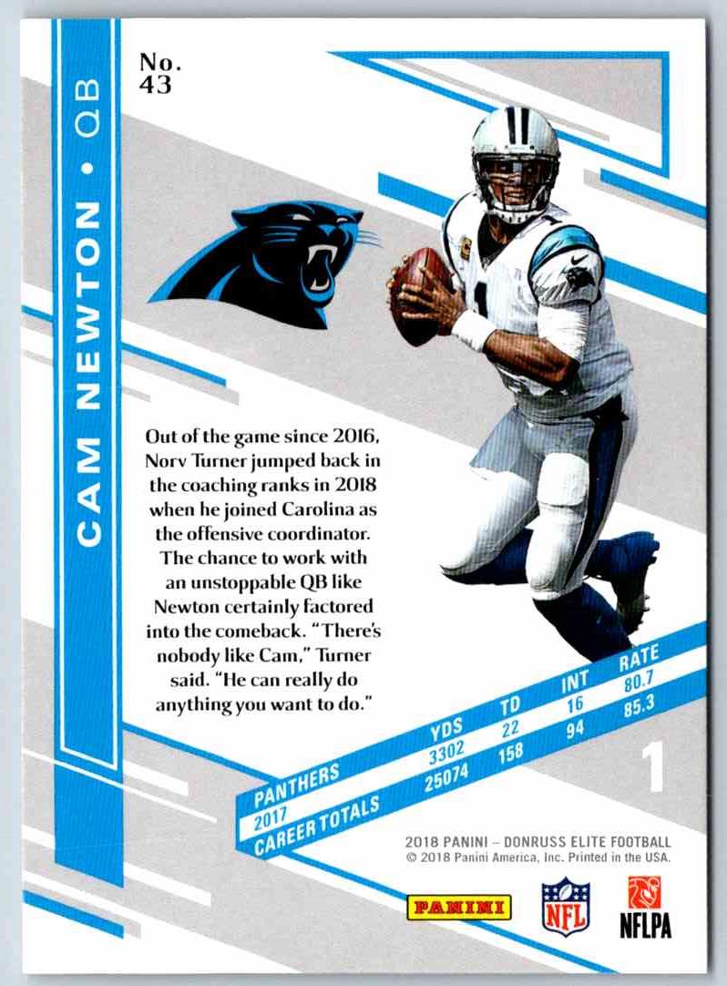 2018 Donruss Elite Cam Newton